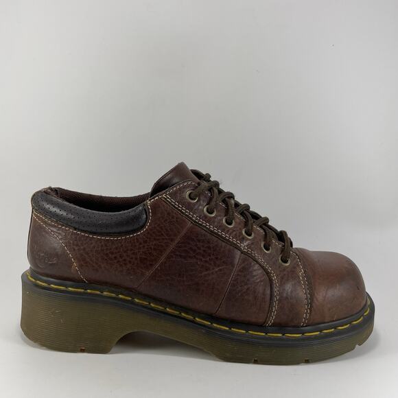 Dr Martens Docs Melissa Lace Up Oxford Chunky Leather Shoes Womens Size 10 Brown - Picture 1 of 10